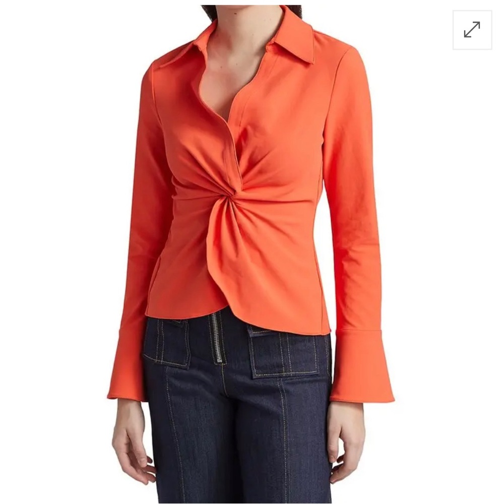 NWT Cinq a Sept Mckenna Twist-Front Blouse